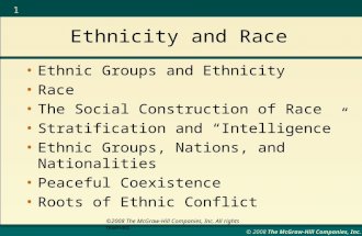 © 2008 The McGraw-Hill Companies, Inc. 1 ©2008 The McGraw-Hill Companies, Inc. All rights reserved. Ethnicity and Race Ethnic Groups and Ethnicity Race.