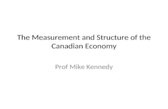 The Measurement and Structure of the Canadian Economy Prof Mike Kennedy.