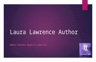 Laura Lawrence Author MARKET RESEARCH RESULTS & ANALYSIS.
