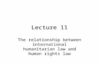 Lecture 11 The relationship between international humanitarian law and human rights law.