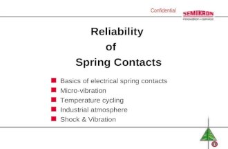 1 Confidential Reliability of Spring Contacts n Basics of electrical spring contacts n Micro-vibration n Temperature cycling n Industrial atmosphere n.
