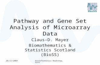 26/11/2009Bioinformatics Workshop, Brno Pathway and Gene Set Analysis of Microarray Data Claus-D. Mayer Biomathematics & Statistics Scotland (BioSS)