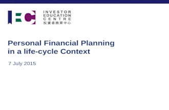 Personal Financial Planning in a life-cycle Context 7 July 2015.