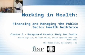 Working in Health: Financing and Managing the Public Sector Health Workforce Chapter 3 – Background Country Study for Zambia Marko Vujicic, Kelechi Ohiri,