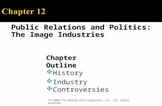 Public Relations and Politics: The Image Industries  © 2008 The McGraw-Hill Companies, Inc. All rights reserved Chapter Outline  History  Industry