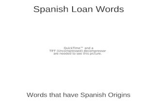 Spanish Loan Words Words that have Spanish Origins.