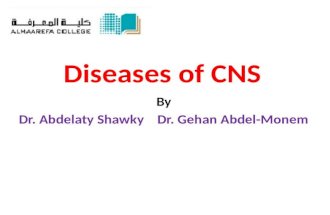 Diseases of CNS By Dr. Abdelaty Shawky Dr. Gehan Abdel-Monem.