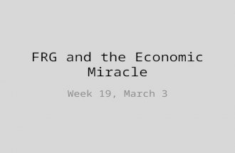 FRG and the Economic Miracle Week 19, March 3. Themes in this lecture: 1. Adenauer’s Germany and constitution 2. Integration into the W world 3. Reparations.