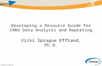 Developing a Resource Guide for CANS Data Analysis and Reporting Vicki Sprague Effland, Ph.D.