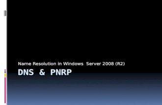 Name Resolution in Windows Server 2008 (R2). Name Resolution Overview  NetBIOS name resolution  Host name resolution  Peer Name Resolution.
