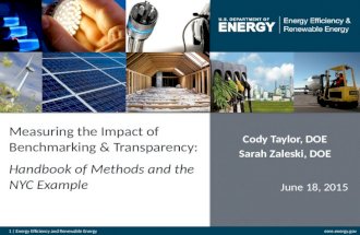 1 | Energy Efficiency and Renewable Energyeere.energy.gov Measuring the Impact of Benchmarking & Transparency: Handbook of Methods and the NYC Example.
