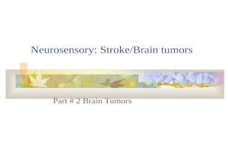 Neurosensory: Stroke/Brain tumors Part # 2 Brain Tumors.