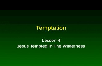 Temptation Lesson 4 Jesus Tempted In The Wilderness.