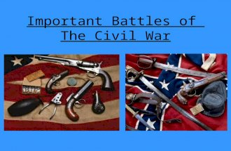 Important Battles of The Civil War. Fort Sumter (1861) A Confederate victory! Considered the 1 st battle of the Civil War Confederates attack a Federal.
