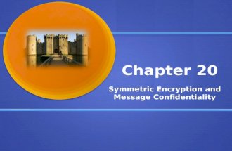 Chapter 20 Symmetric Encryption and Message Confidentiality.