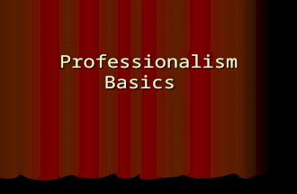 Professionalism Basics. What is it? Your professional image is the set of qualities and characteristics that represent perceptions of your competence.