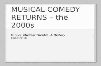 MUSICAL COMEDY RETURNS – the 2000s Kenrick, Musical Theatre, A History Chapter 16.