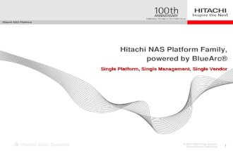 1 © 2010 Hitachi Data Systems Restricted and Confidential Hitachi NAS Platform. Hitachi NAS Platform Family, powered by BlueArc® Single Platform, Single.