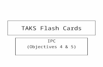 TAKS Flash Cards IPC (Objectives 4 & 5). Transverse Wave The medium moves perpendicular to the wave.