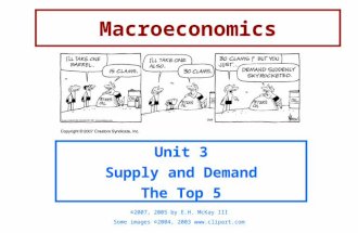 Macroeconomics Unit 3 Supply and Demand The Top 5 ©2007, 2005 by E.H. McKay III Some images ©2004, 2003 .