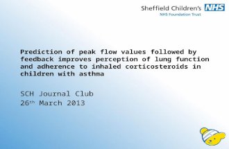 Prediction of peak flow values followed by feedback improves perception of lung function and adherence to inhaled corticosteroids in children with asthma.