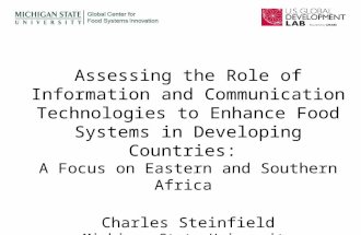 Assessing the Role of Information and Communication Technologies to Enhance Food Systems in Developing Countries: A Focus on Eastern and Southern Africa.