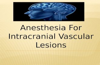 Anesthesia For Intracranial Vascular Lesions.  Epidemiology  Understand pathophysiology of aneurysms  Presentation of I.C aneurysms  complications.