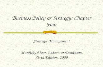 Business Policy & Strategy: Chapter Four Strategic Management Murdick, Moor, Babson & Tomlinson, Sixth Edition, 2000.