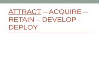 ATTRACT – ACQUIRE – RETAIN – DEVELOP - DEPLOY JOB CHARACTERISTICS BUILDING JOBS PEOPLE WANT Module 2.