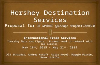 International Trade Services “Hershey Bars and Cigars”: A sweet week to network with top clients May 18 th, 2015 - May 21 st, 2015 Ali Schroder, Andrea.