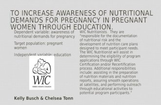 TO INCREASE AWARENESS OF NUTRITIONAL DEMANDS FOR PREGNANCY IN PREGNANT WOMEN THROUGH EDUCATION. Dependent variable: awareness of nutritional demands for.