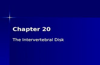 Chapter 20 The Intervertebral Disk. Overview The IVD forms a symphysis or amphiarthrosis between two adjacent vertebrae The IVD forms a symphysis or amphiarthrosis.