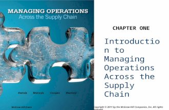 Introduction to Managing Operations Across the Supply Chain CHAPTER ONE McGraw-Hill/Irwin Copyright © 2011 by the McGraw-Hill Companies, Inc. All rights.