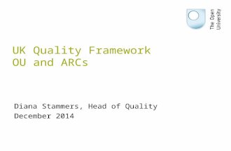 UK Quality Framework OU and ARCs Diana Stammers, Head of Quality December 2014.