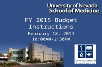 FY 2015 Budget InstructionsFY 2015 Budget Instructions February 18, 2014 10:00AM-2:30PM 1.