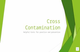 Cross Contamination Helpful hints for practice and prevention.