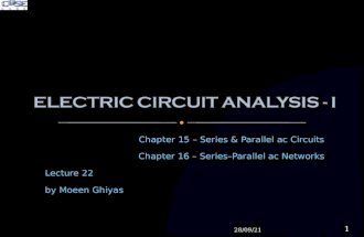 Chapter 15 – Series & Parallel ac Circuits Chapter 16 – Series–Parallel ac Networks Lecture 22 by Moeen Ghiyas 21/08/2015 1.
