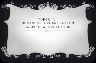 TOPIC 1 BUSINESS ORGANISATION GROWTH & EVOLUTION.