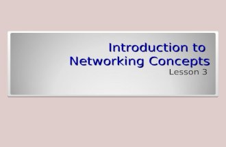 Lesson 3 Introduction to Networking Concepts Lesson 3.