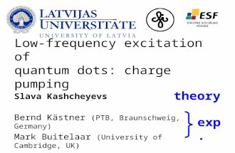 Slava Kashcheyevs Bernd Kästner (PTB, Braunschweig, Germany) Mark Buitelaar (University of Cambridge, UK) AAMP’2008, Ratnieki, Latvia Low-frequency excitation.