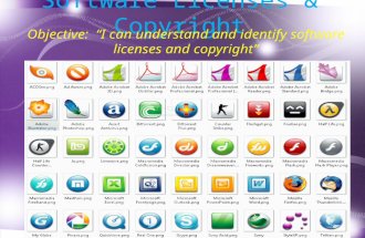 Objective: “I can understand and identify software licenses and copyright”