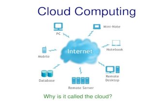 Cloud Computing Why is it called the cloud?. Clouds and VM First step to learning about cloud is Virtualization Taking VM from your desktop to cloud.
