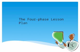 The Four-phase Lesson Plan.  Requirement to be promoted  Builds confidence in communication skills  Promotes leadership ability  A requirement to.