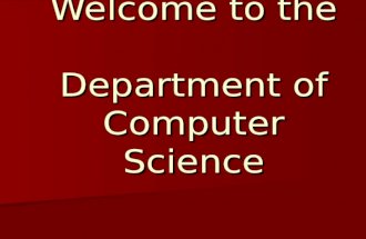 Welcome to the Department of Computer Science. Administration Dr. Cal Ribbens, Associate Dept Head Dr. Cal Ribbens, Associate Dept Head –114 McBryde,