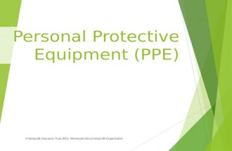 Personal Protective Equipment (PPE) © Nonprofit Insurance Trust (NIT) Minnesota 501c3 Nonprofit Organization.