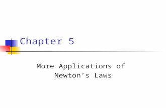 Chapter 5 More Applications of Newton’s Laws. Forces of Friction When an object is in motion on a surface or through a viscous medium, there will be a.