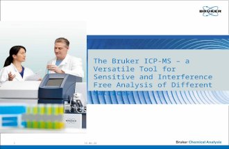 29.08.20151 The Bruker ICP-MS – a Versatile Tool for Sensitive and Interference Free Analysis of Different Matrices.
