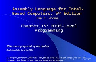 Assembly Language for Intel-Based Computers, 5 th Edition Chapter 15: BIOS-Level Programming (c) Pearson Education, 2006-2007. All rights reserved. You.
