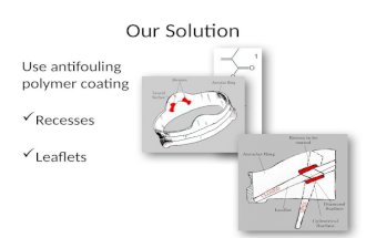 Our Solution Use antifouling polymer coating Recesses Leaflets.