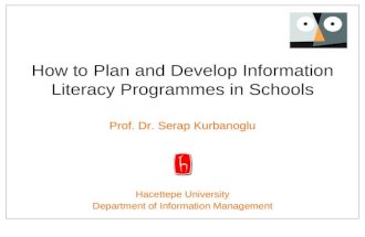 How to Plan and Develop Information Literacy Programmes in Schools Prof. Dr. Serap Kurbanoglu Hacettepe University Department of Information Management.